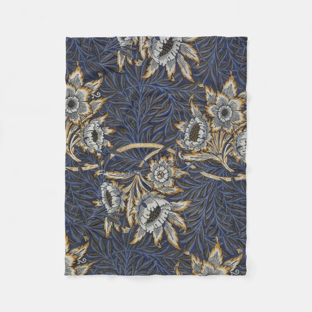 Manta Polar william morris tulip and willow tapestry pattern (Anverso)