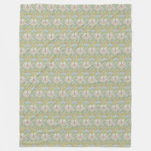 Manta Polar William Morris Vintage Myrtle Verde Rosa Floral