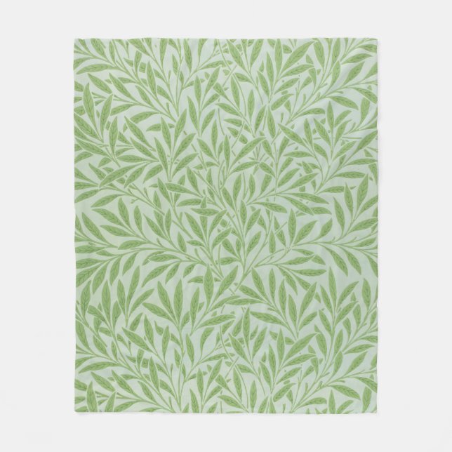 Manta Polar William Morris Willow Flower Classic Green (Anverso)