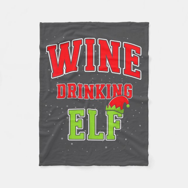 Manta Polar Wine Drinking Elf Christmas Family Matching Group  (Anverso)