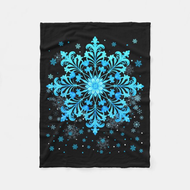 Manta Polar Winter Blue Snowflake Pjs Christmas Xmas Men Women (Anverso)