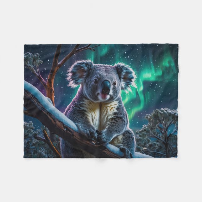 Manta Polar Winter Koala y Southern Lights (Frente (Horizontal))