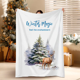 Manta Polar Winter Magic Forest Deer Fleece Blanket