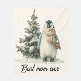 Manta Polar Winter Penguin “Best Mom Ever” Design