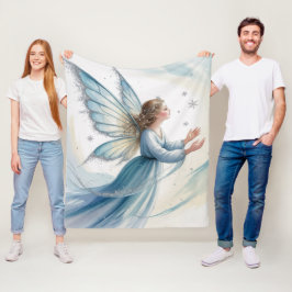 Manta Polar Winter Snow Fairy Watercolor Art Christmas 