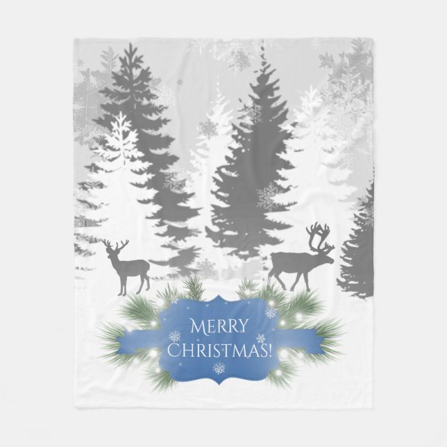 Manta Polar Winter Wonderland Fleece Blanket - Azul (Anverso)
