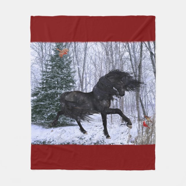 Manta Polar Winter Wonderland Friesian Horse Blanket (Anverso)