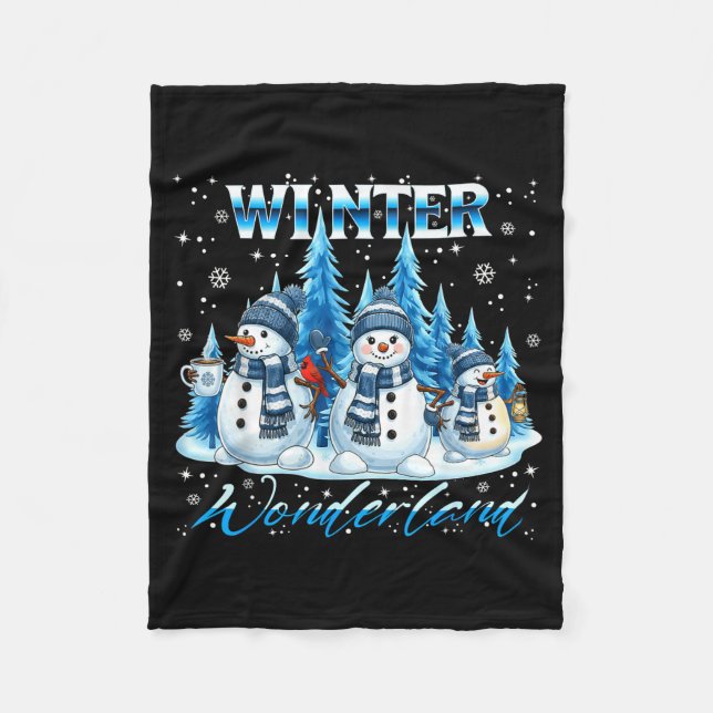 Manta Polar Winter Wonderland Snowman Family Snowflake Cozy Wi (Anverso)