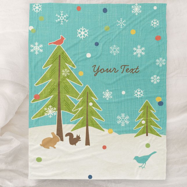 Manta Polar Winter Wonderland Woodland Scene personalizado (Subido por el creador)