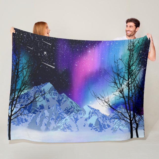 Manta Polar Winter Wonderlights Fleece Blanket (In situ)