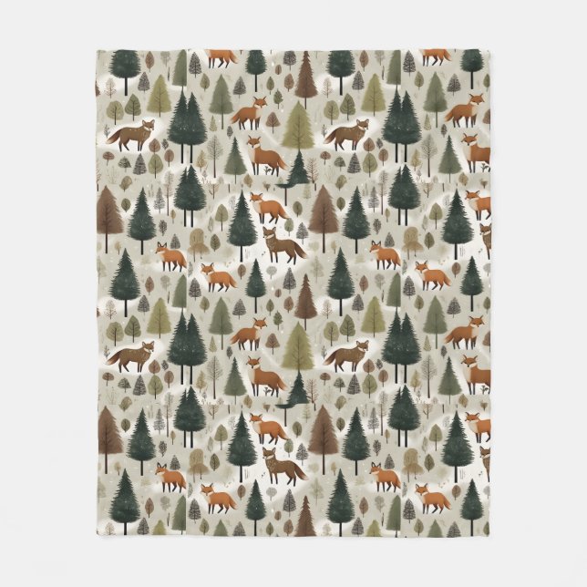 Manta Polar Winter Woodland Fox (Anverso)