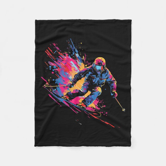 Manta Polar Wintersports Alpine Paint Splash Skier Snow Ski Bo (Anverso)