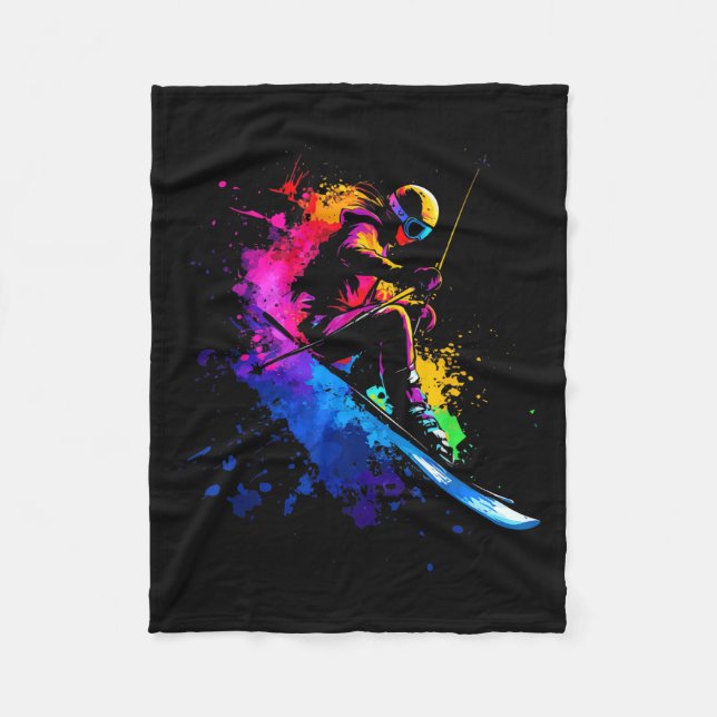 Manta Polar Wintersports Alpine Paint Splash Skier Snow Ski Gi (Anverso)