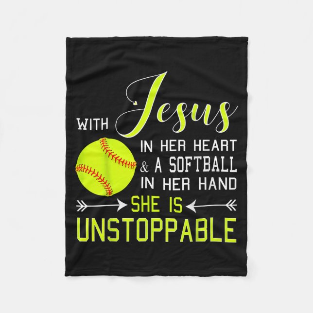Manta Polar With Jesus In Her Heart And A Softball She Is Unst (Anverso)