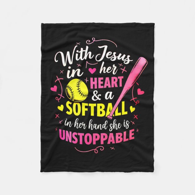 Manta Polar With Jesus In Her Heart And A Softball She Is Unst (Anverso)