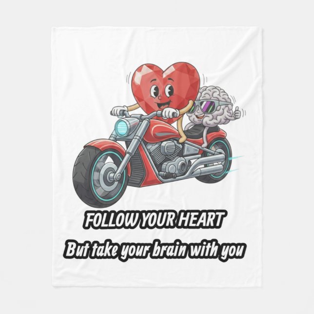 Manta Polar witty relationship quote gift heart riding bike (Anverso)