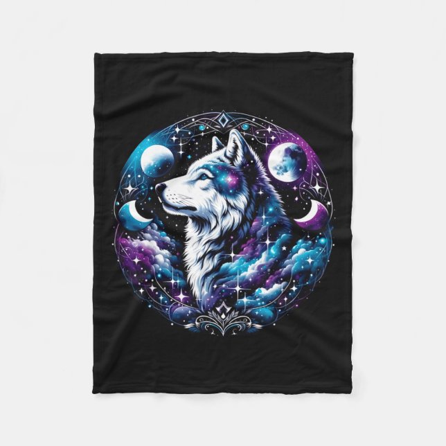 Manta Polar Wolf Celestial Dream Night Howling Moon Funny Wolv (Anverso)