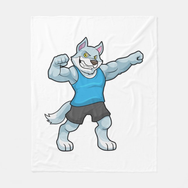 Manta Polar Wolf como culturista con grandes brazos altos (Anverso)