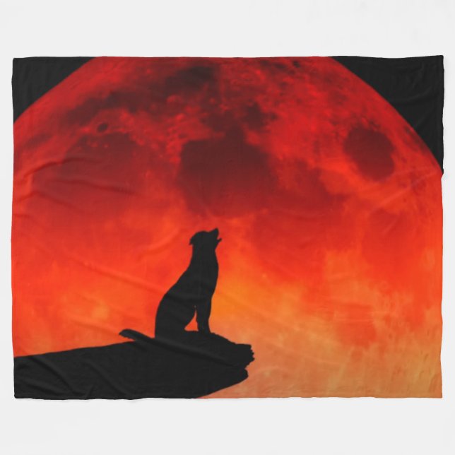 Manta Polar WOLF y NARANJA MOON (Frente (Horizontal))