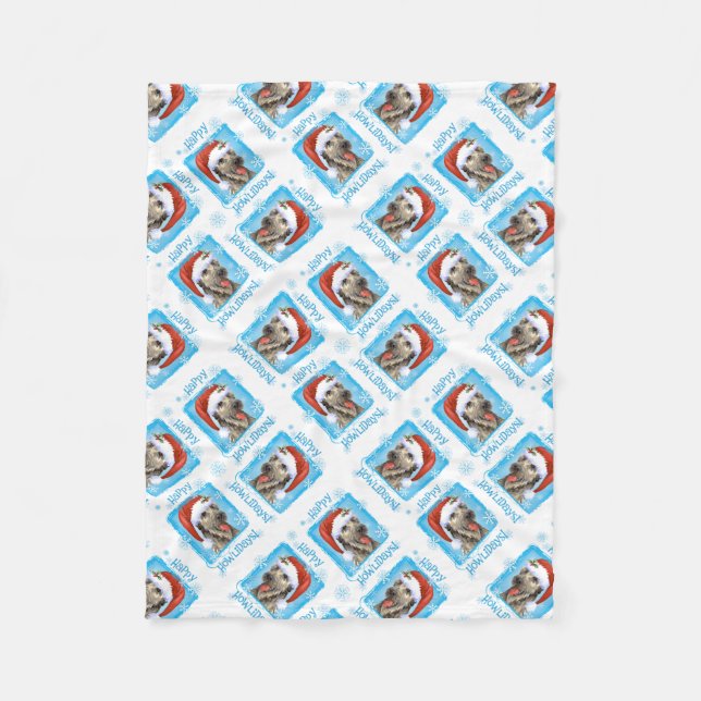 Manta Polar Wolfhound irlandés feliz de Howlidays (Anverso)