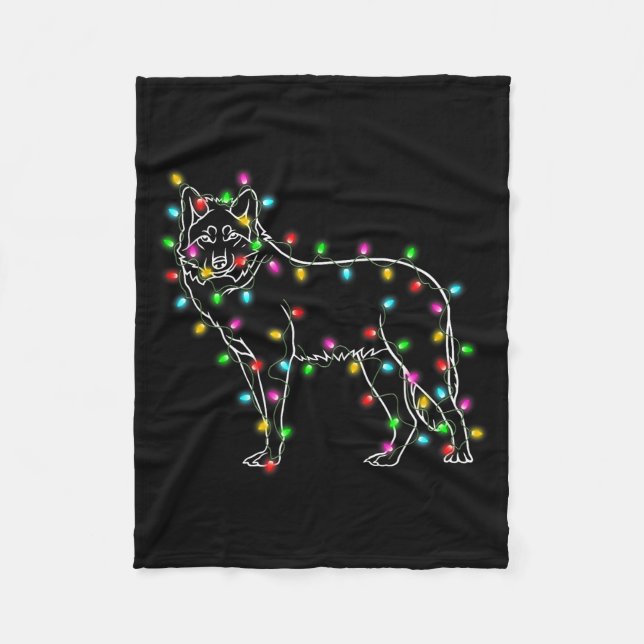 Manta Polar Wolfs Tree Christmas Sweater Xmas Pet Animal Wolf  (Anverso)