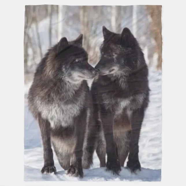 MANTA POLAR WOLVES NEGROS (Anverso)