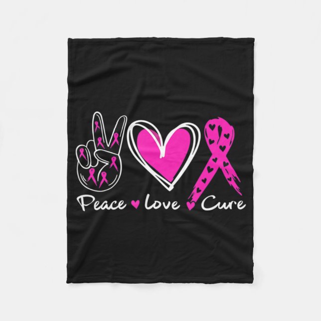 Manta Polar Woman Breast Cancer Awareness Costume Pink Peace L (Anverso)
