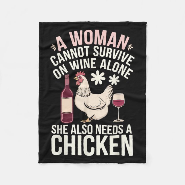 Manta Polar Woman Cannot Survive Wine Alone She Needs Chicken  (Anverso)