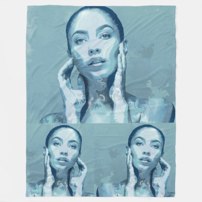 Manta Polar "Woman in Blue" Premium Canvas  (Anverso)