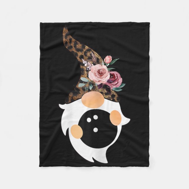 Manta Polar Women Girls Cute Bowling And Gnome With Leopard Fl (Anverso)