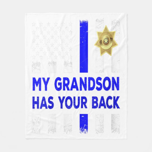 Manta Polar Women Police Officer Grandparents My Grandson Gift (Anverso)