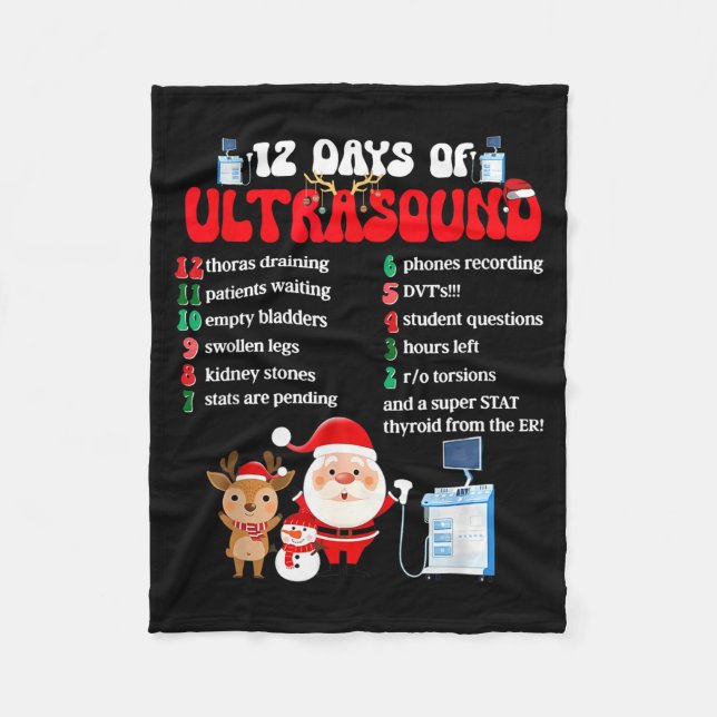 Manta Polar Women Retro 12 Days Of Ultrasound Tech Christmas S (Anverso)