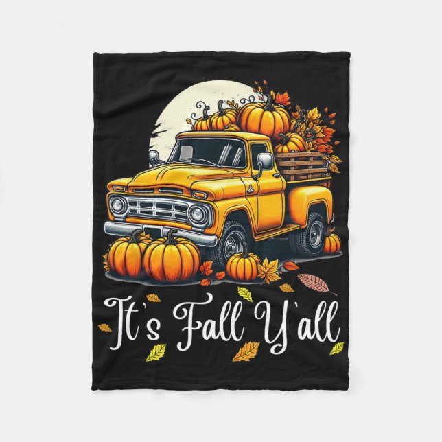 Manta Polar Women's Fall Y'all Pumpkin Truck Autumn Tree He (Anverso)