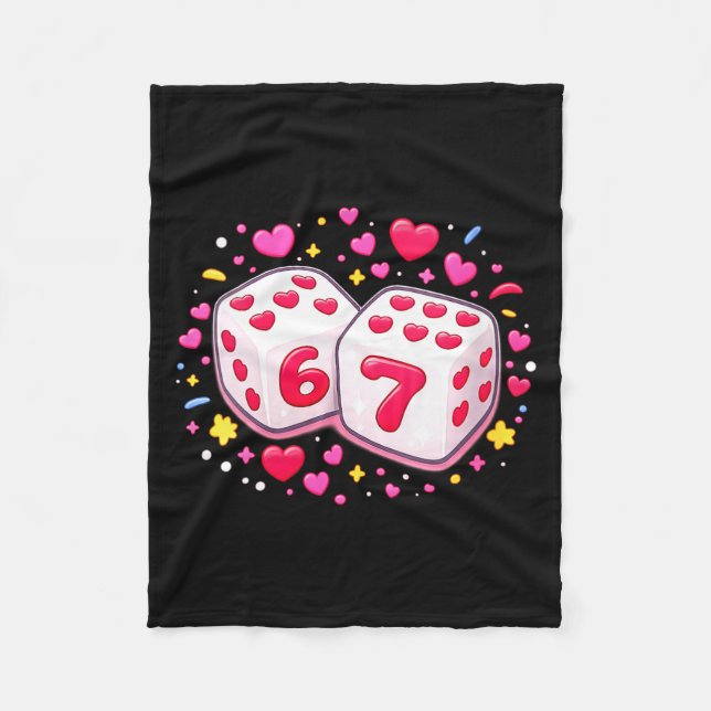 Manta Polar Women's Funny Valentines Day Shirt Cute Dice 67 Me (Anverso)