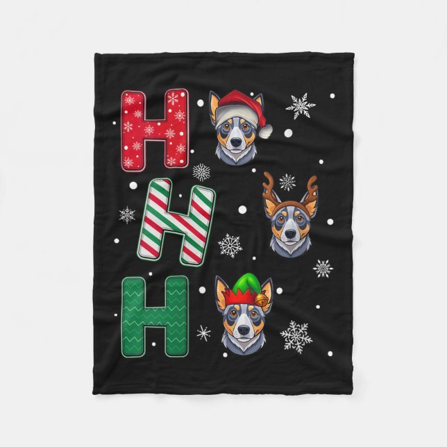 Manta Polar Womens Ho Ho Ho Blue Heeler Dog Matching Christmas (Anverso)