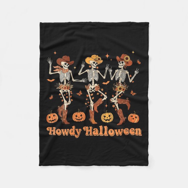 Manta Polar Womens Howdy Halloween Cowboy Cowgirl Skeleton Dan (Anverso)