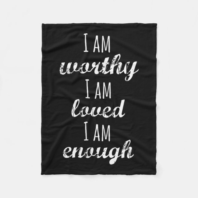 Manta Polar Women's I Am Worthy Motivational Christian  (Anverso)