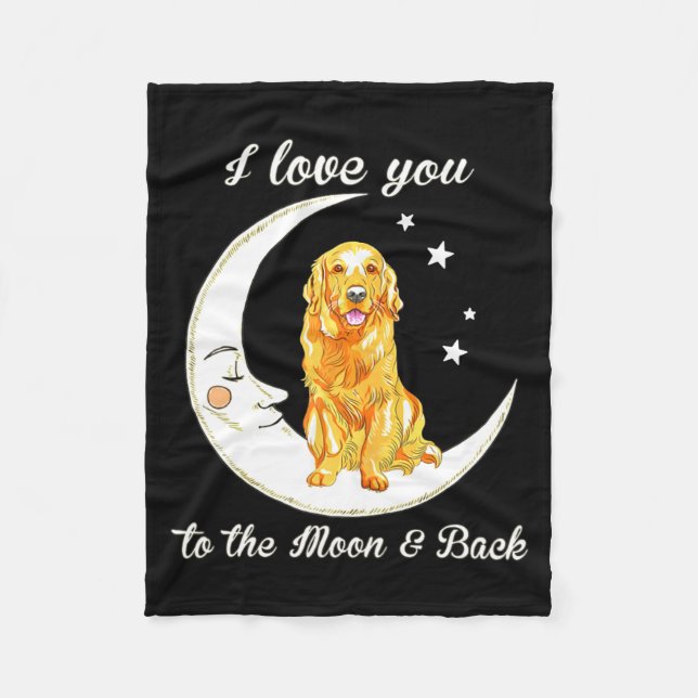 Manta Polar Womens Love Golden Retriever To The Moon And Back  (Anverso)