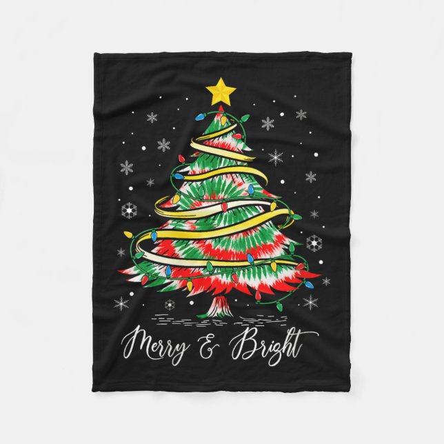 Manta Polar Womens Merry &amp; Bright Merry Christmas Tree Tie (Anverso)