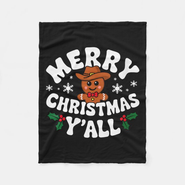 Manta Polar Womens Merry Christmas Yall Gingerbread Cowboy How (Anverso)