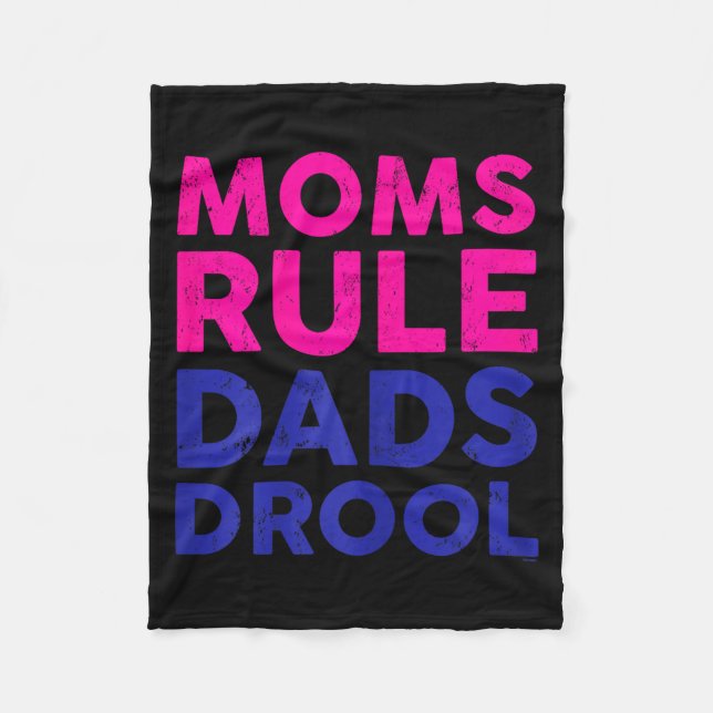 Manta Polar Womens Moms Rule Dads Drool Funny Mother's Day Gra (Anverso)