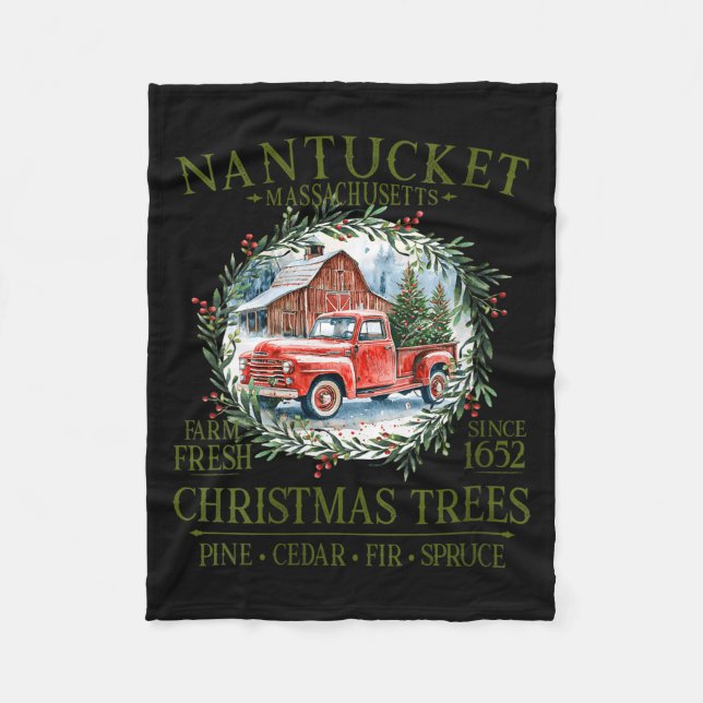 Manta Polar Womens Nantucket Ma Farm Fresh Christmas Trees Gre (Anverso)
