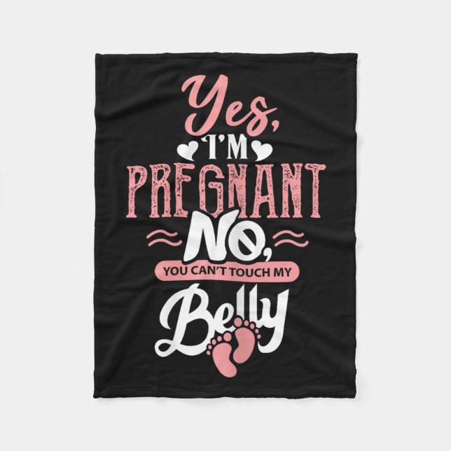 Manta Polar Womens Pregnant Baby Shower Quote. Don't Touch My  (Anverso)