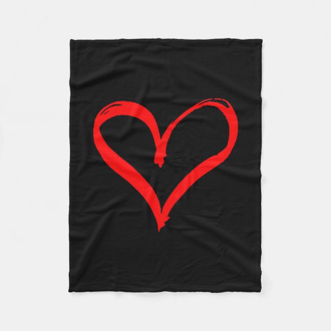Manta Polar Women's Red Heart Funny Cute Design For Men Women  (Anverso)