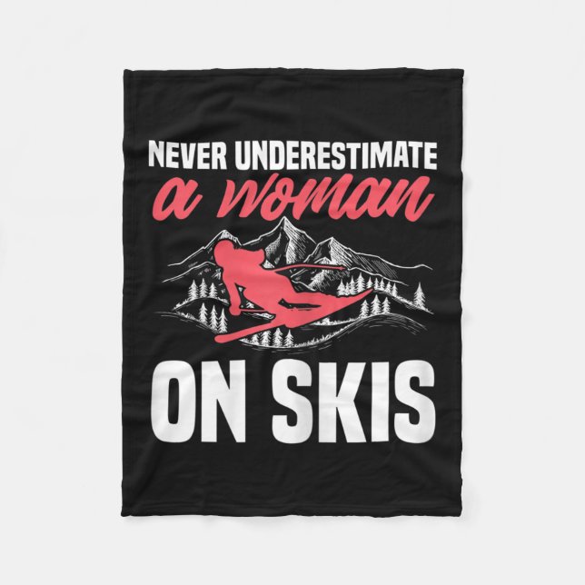 Manta Polar Womens Ski Funny Skiing Never Underestimate A Woma (Anverso)