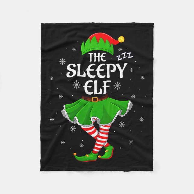 Manta Polar Womens Sleepy Elf Christmas Family Girls Women Elf (Anverso)