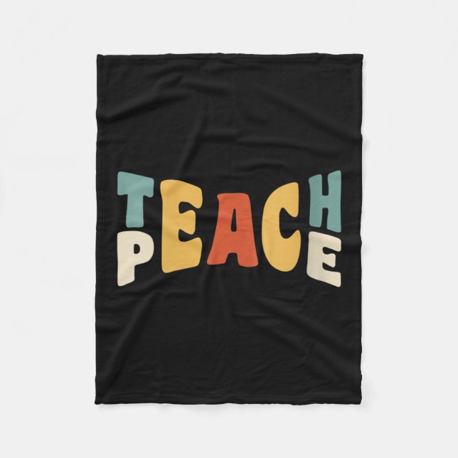 Manta Polar Womens Teach Peace Retro Teacher Motivational Educ (Anverso)