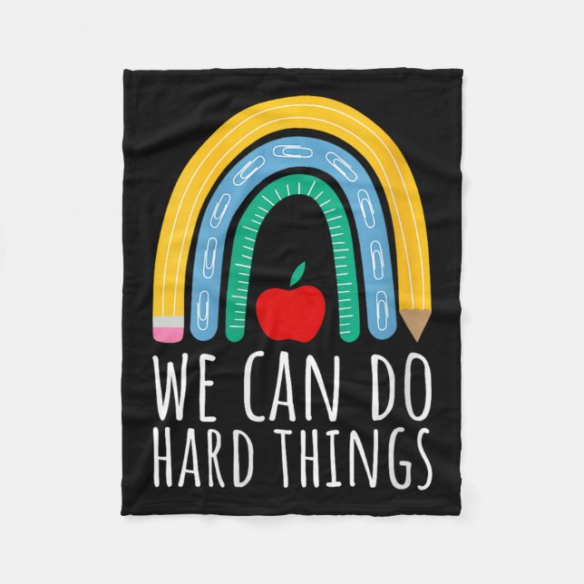 Manta Polar Womens We Can Do Hard Things Motivational Teacher  (Anverso)