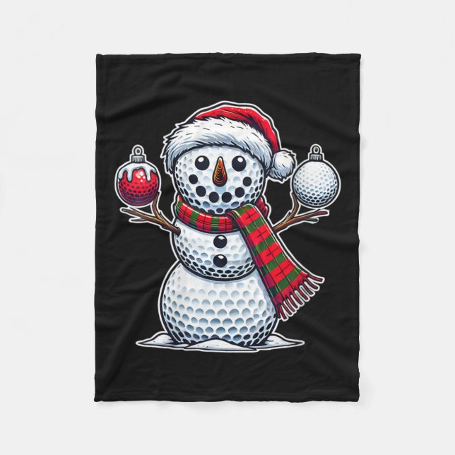 Manta Polar Womman Golf Ball Snowman Funny Feliz Navidad Day (Anverso)