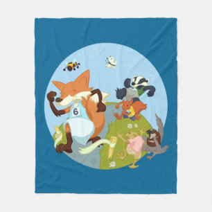 Manta Polar Woodland Animals Fun Running Fox & Badger Personal